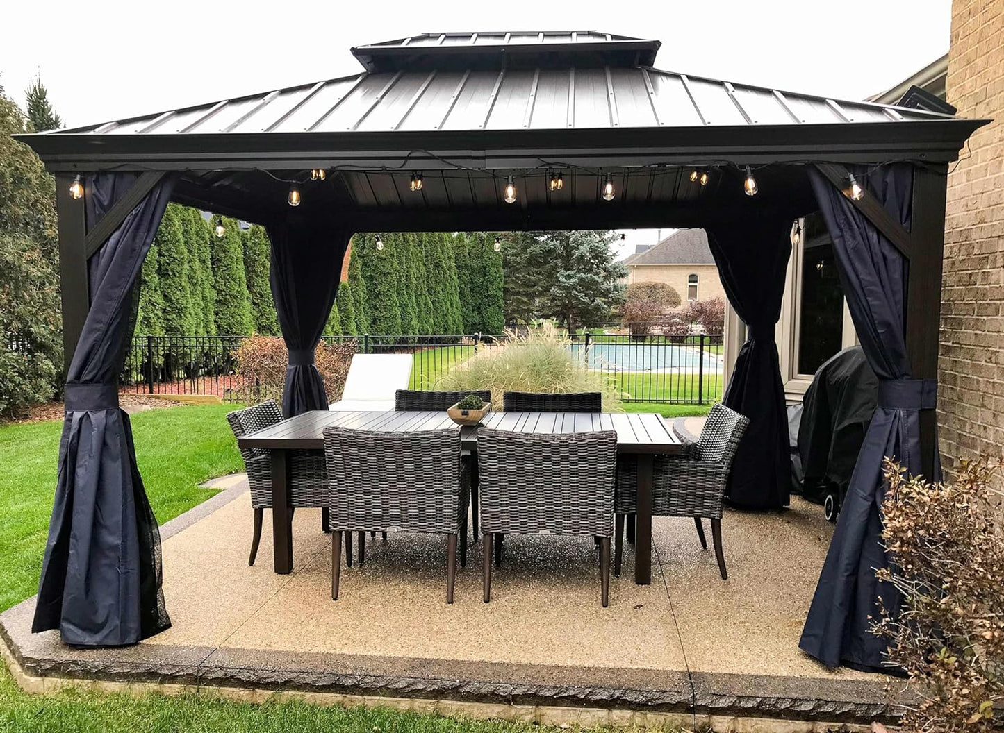 10' X 12' Hardtop Gazebo Backyard Heavy Duty Sunshade 