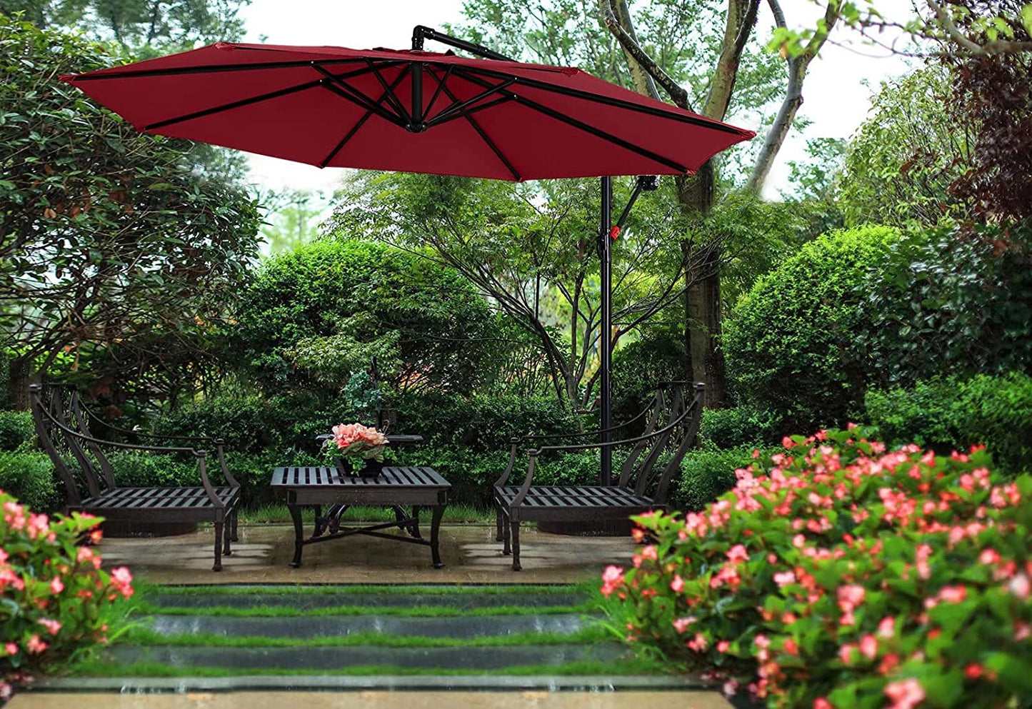 Cantilever Patio Umbrellas 10FT Burgundy